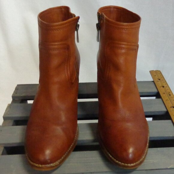 Arturo Chiang Size 9M Masin Orangish Brown Leather Boots - Picture 2 of 16